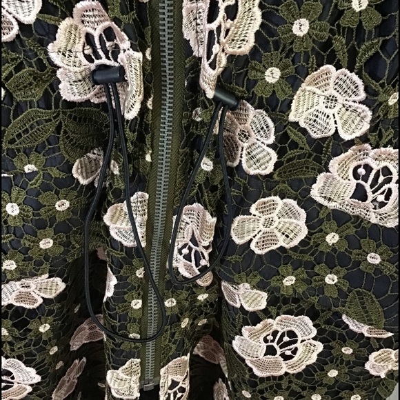 ASOS Floral Hooded Jacket - Olive and Cream - Picture 2 of 6